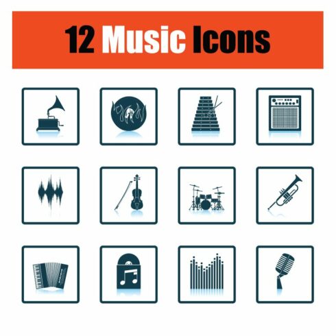 Set of musical icons cover image.