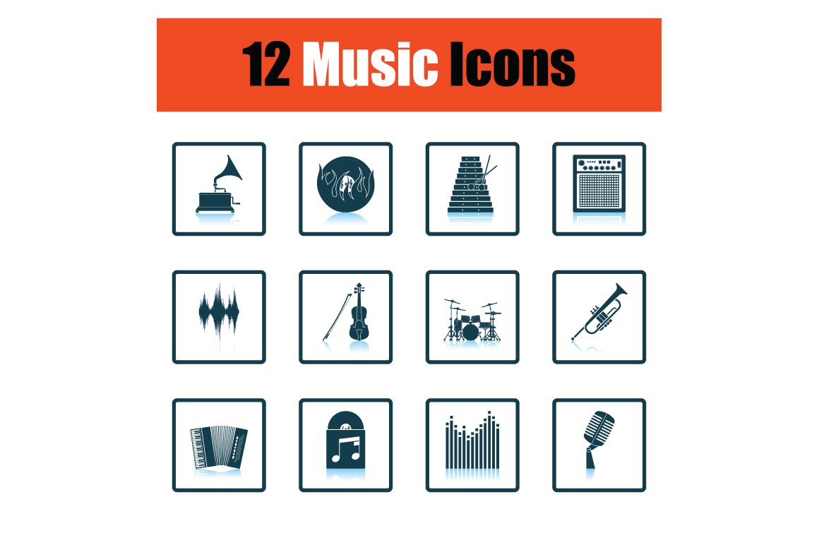 Set of musical icons cover image.