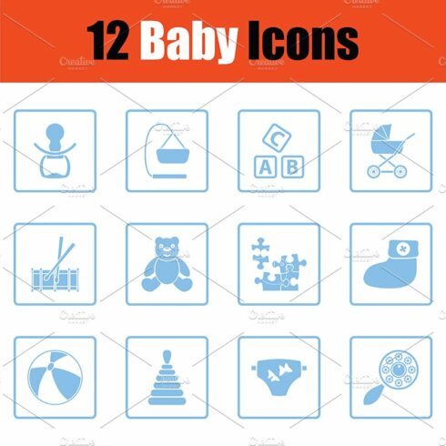 Set of baby icons cover image.