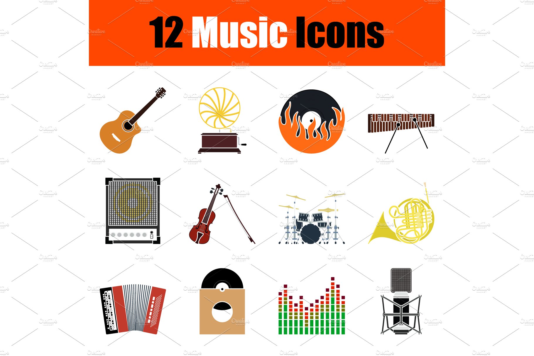 Music Icon Set cover image.