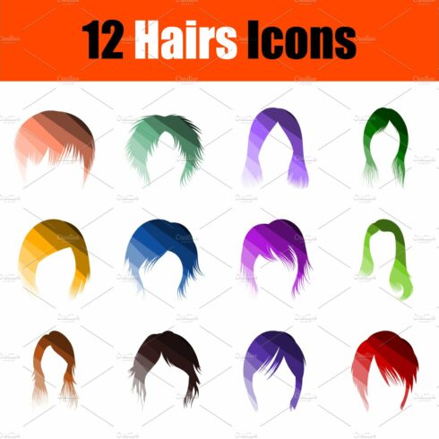 Hairs Icon Set cover image.