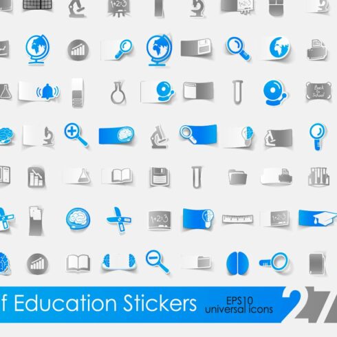 277 icons. Education stickers cover image.