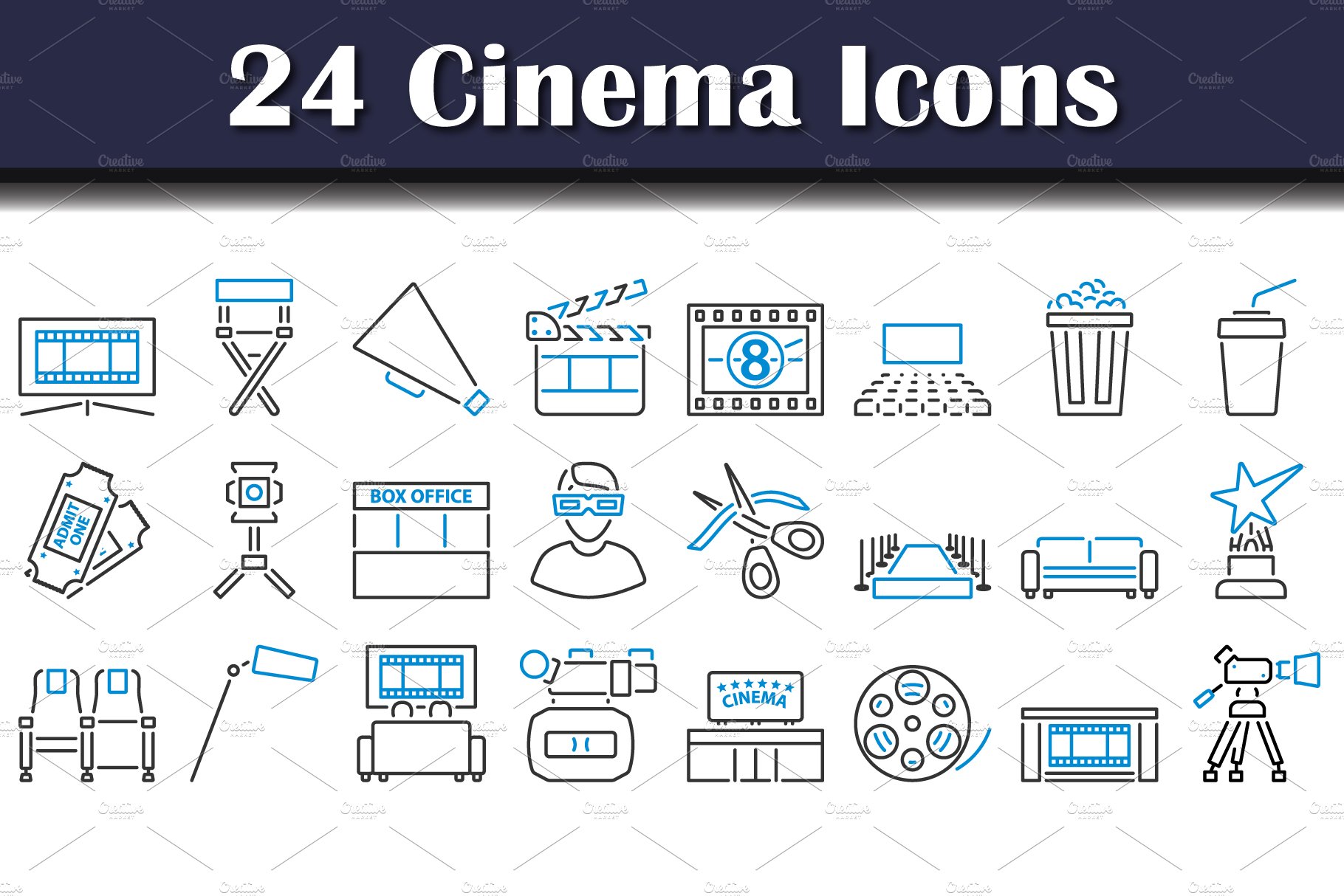 Cinema Icon Set cover image.