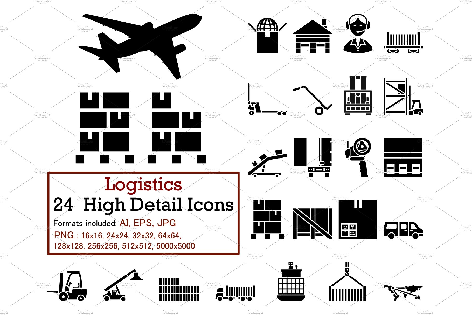 Logistics Icon Set cover image.