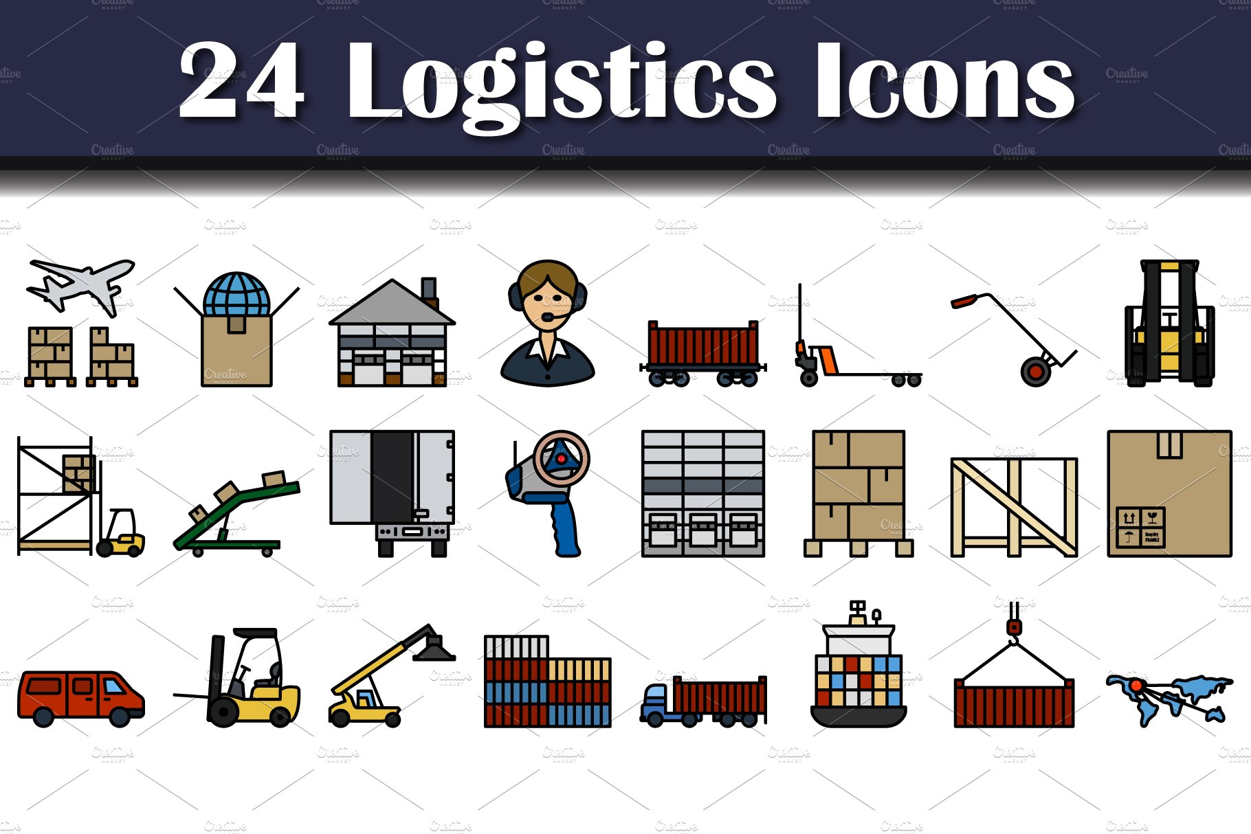 Logistics Icon Set cover image.