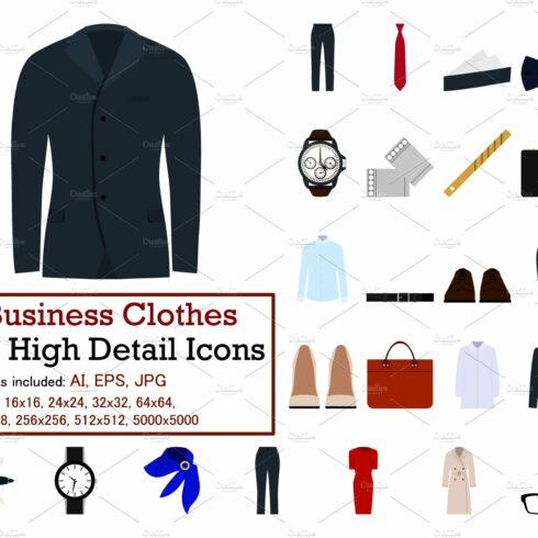 Business Clothes Icon Set cover image.