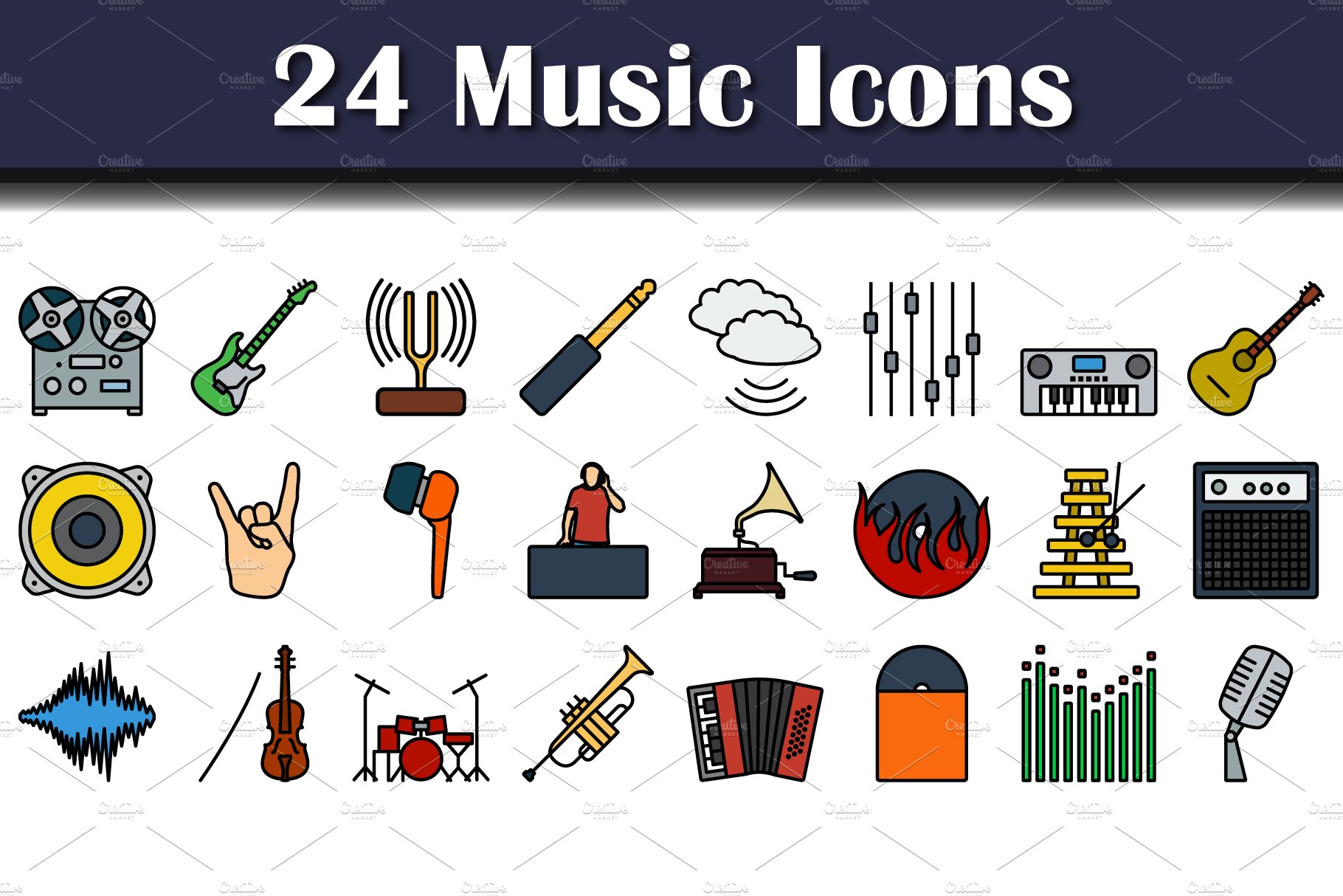 Music Icon Set cover image.