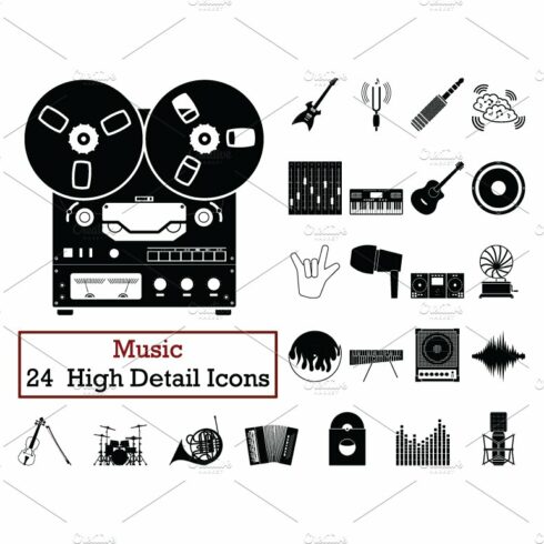 Set of 24  Music Icons cover image.