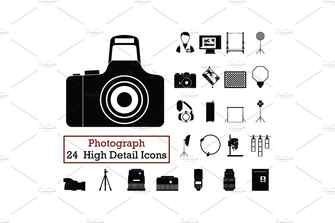 Set of 24 Photography Icons cover image.