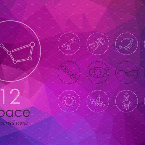 12 space line icons cover image.