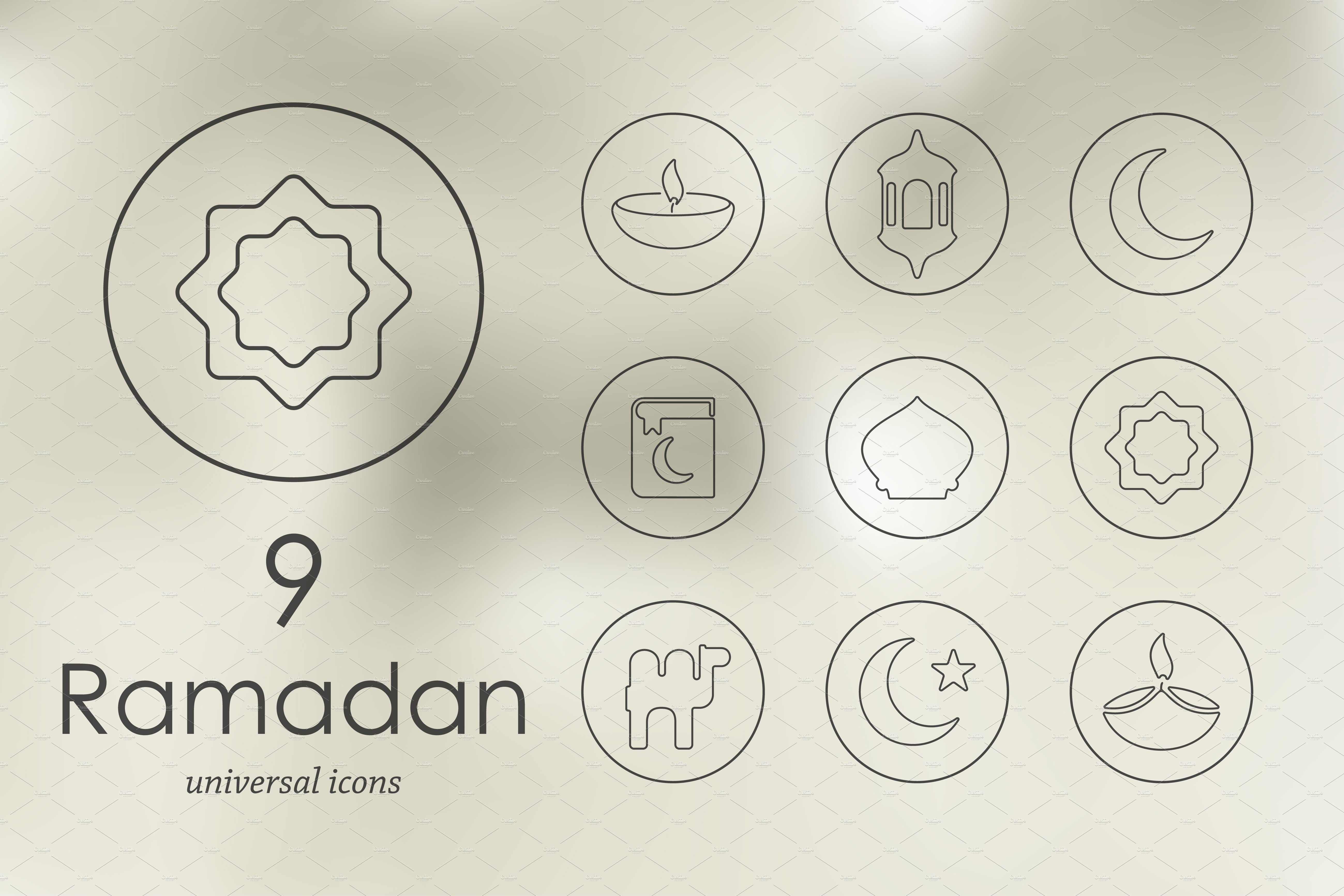 9 Ramadan icons cover image.