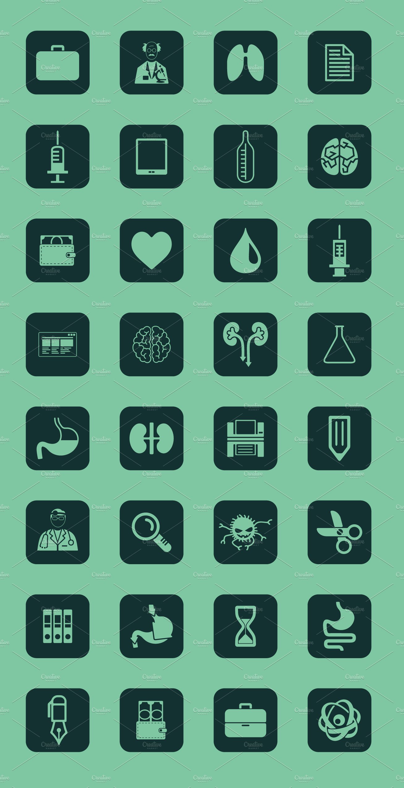 Set of medicine simple icons preview image.