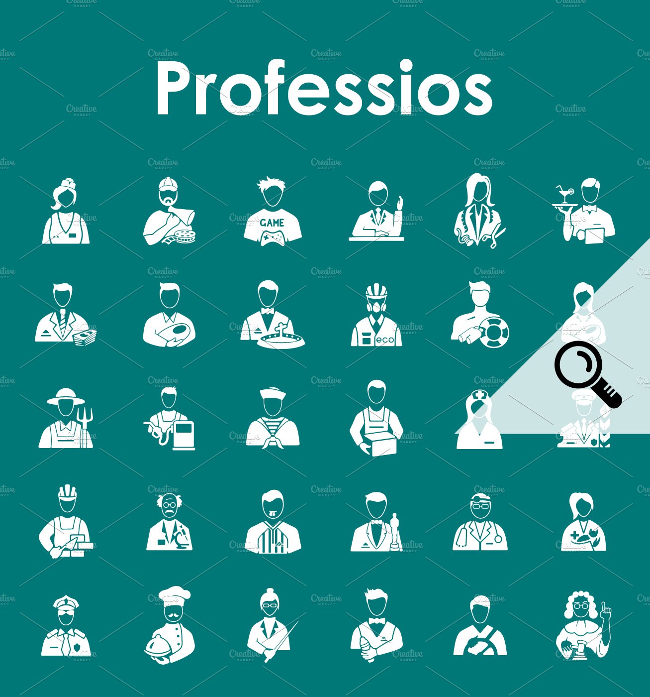 30 PROFESSIONS simple icons cover image.