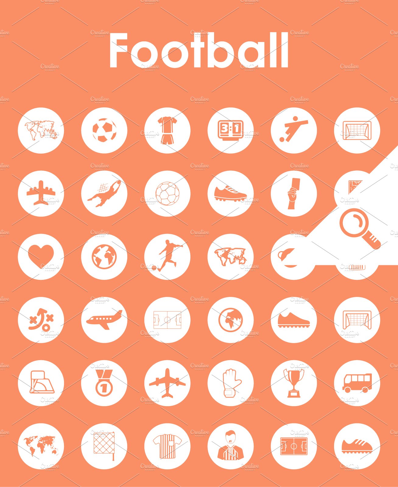36 FOOTBALL simple icons cover image.