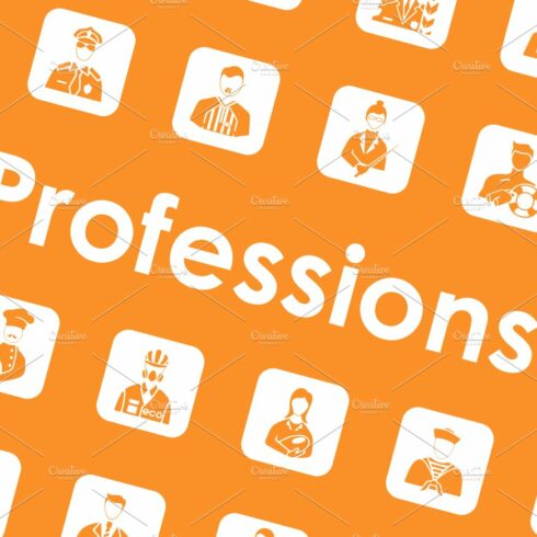Set of professions simple icons cover image.