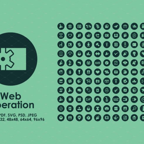 Web Operation simple icons cover image.