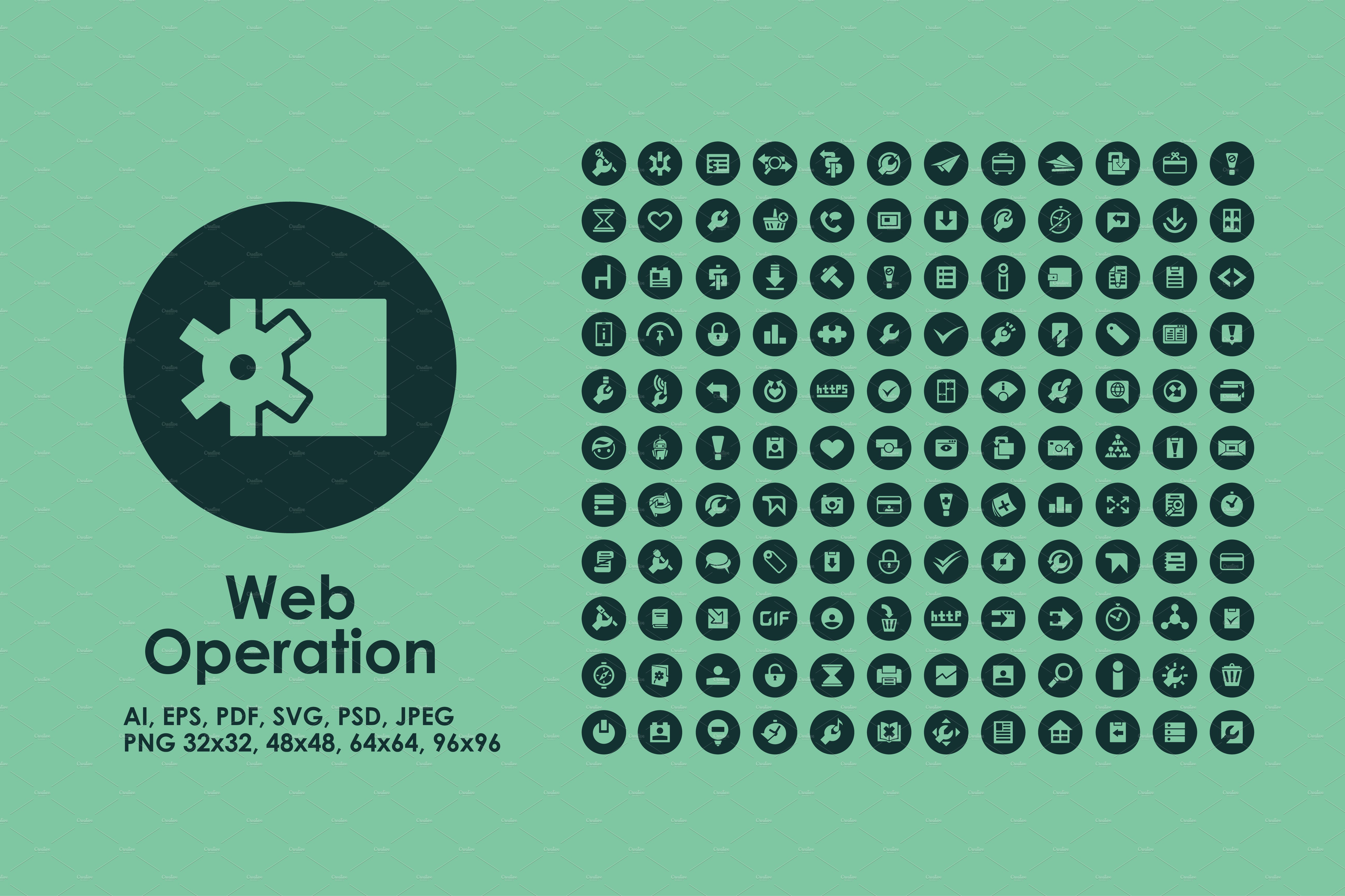 Web Operation simple icons cover image.