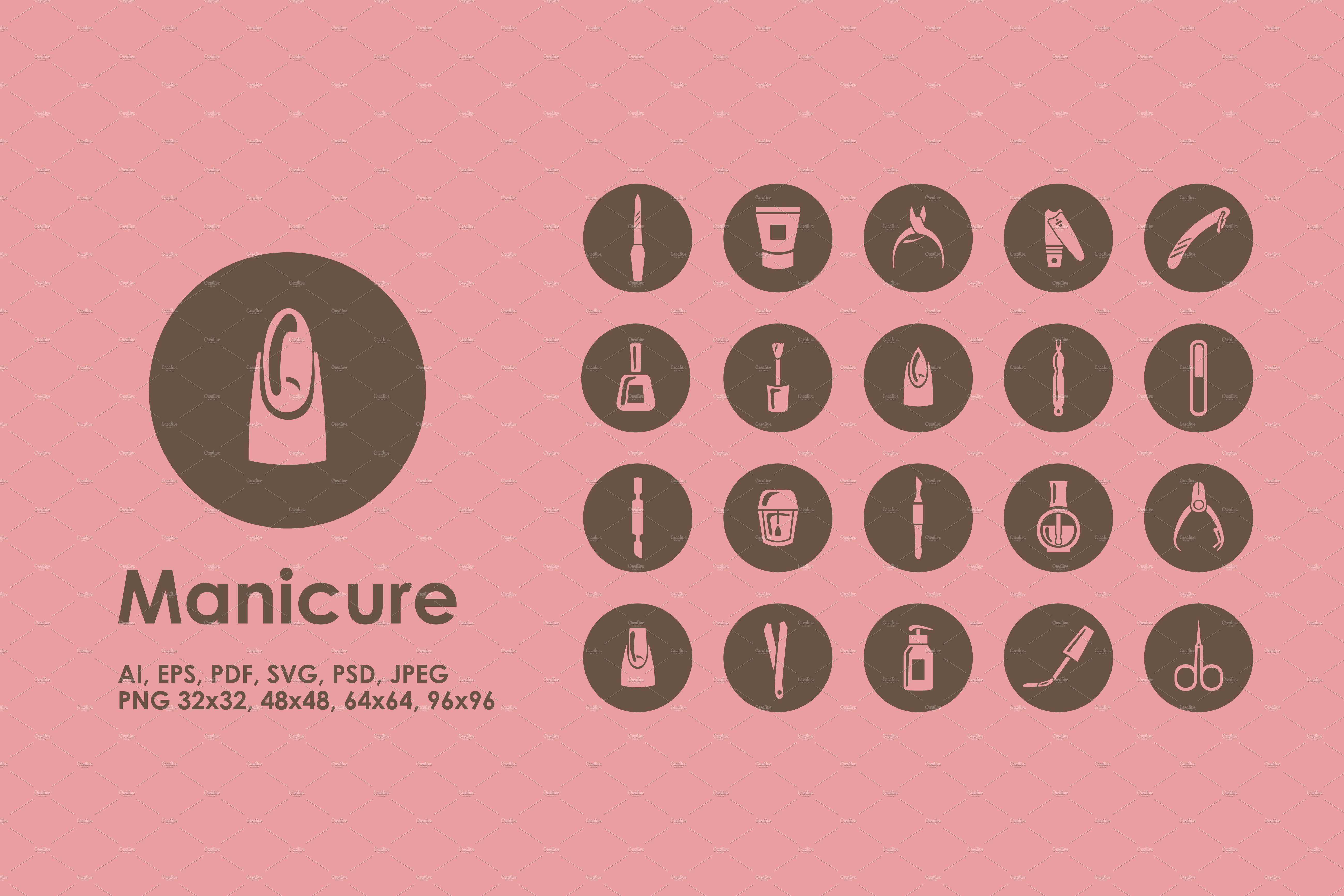 Manicure simple icons cover image.