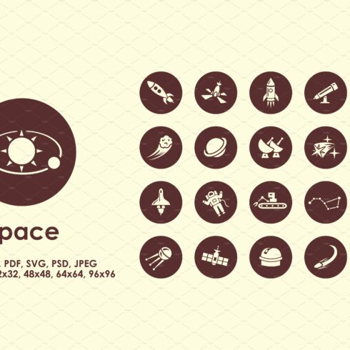 Space simple icons cover image.