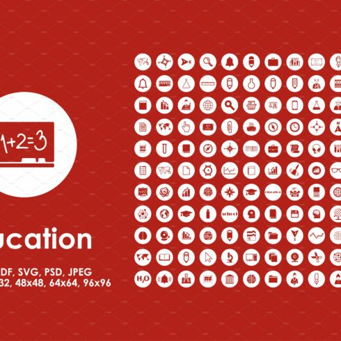 Education icons cover image.