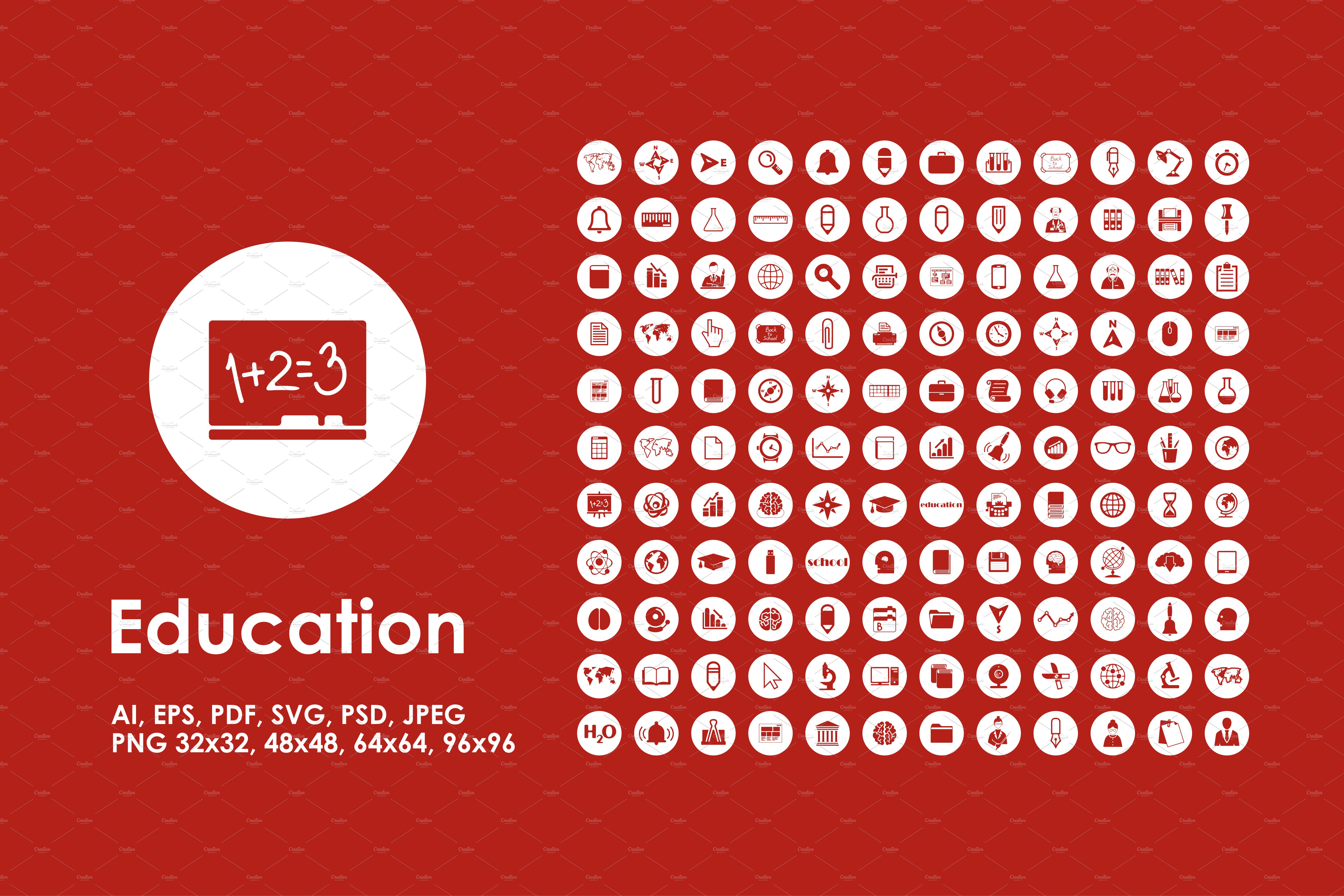 Education icons cover image.