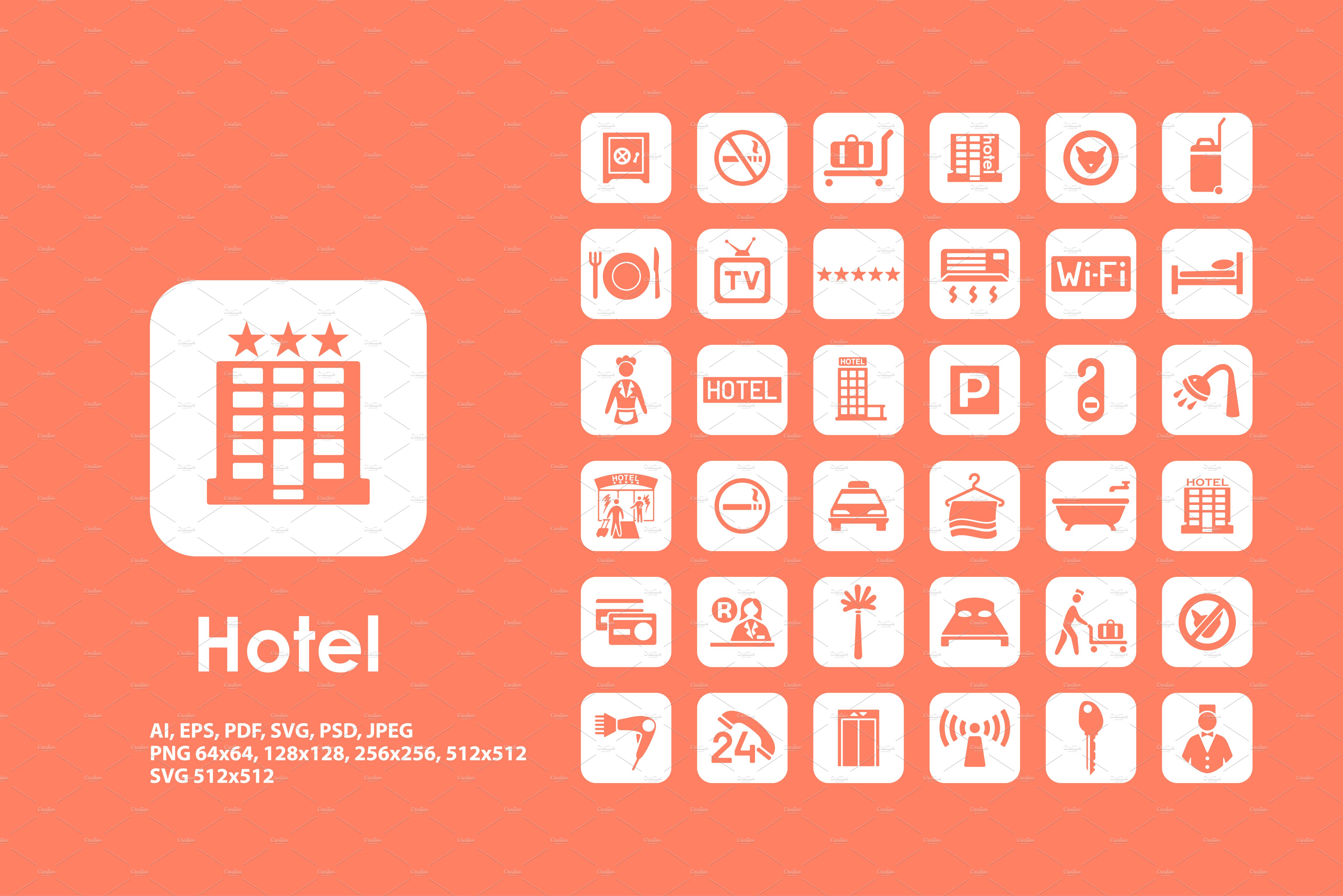 Hotel icons preview image.