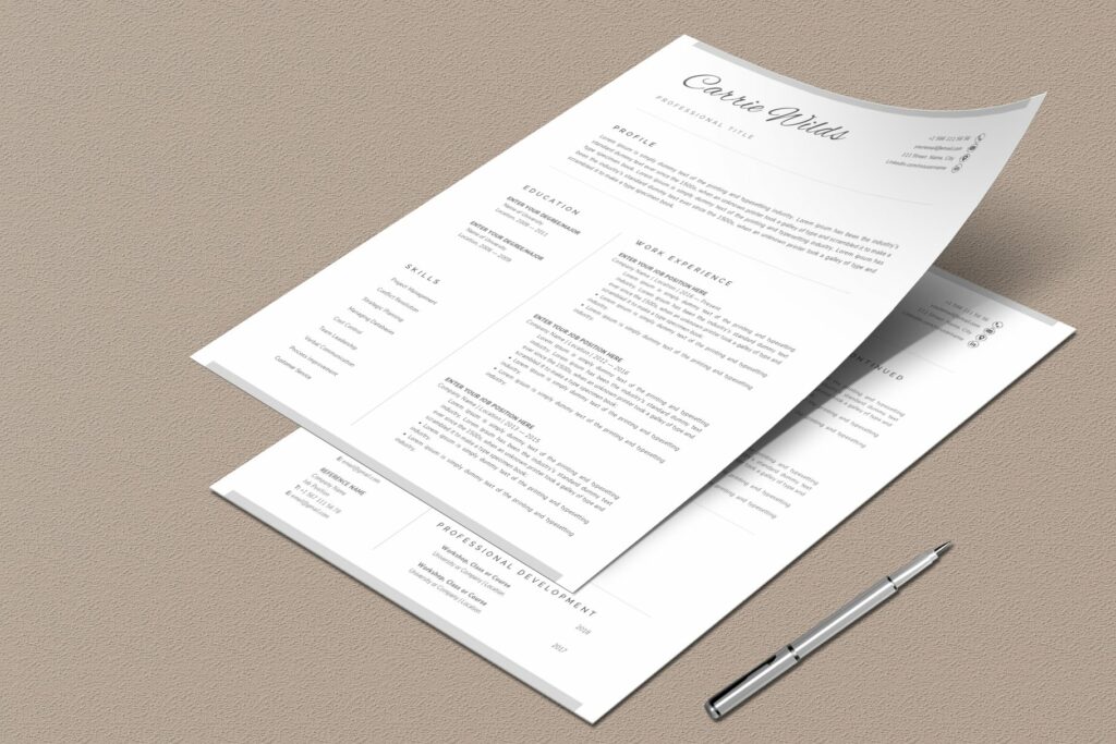 Resume template / CV – MasterBundles