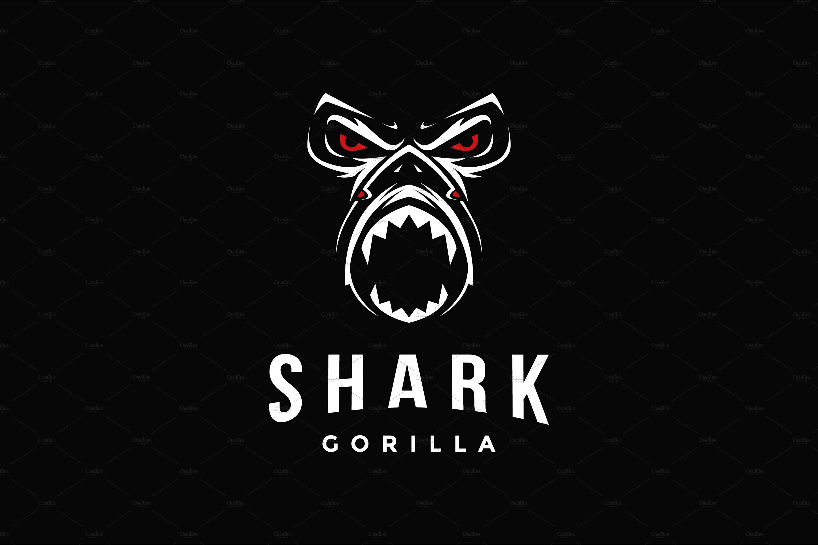 Powerful gorilla and shark logo cover image.