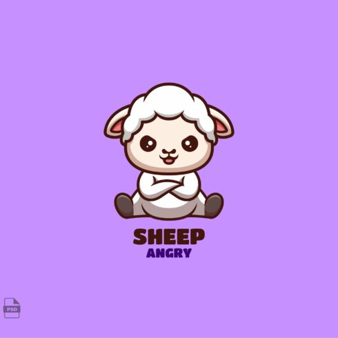 Angry Sheep Cute Mascot Logo cover image.