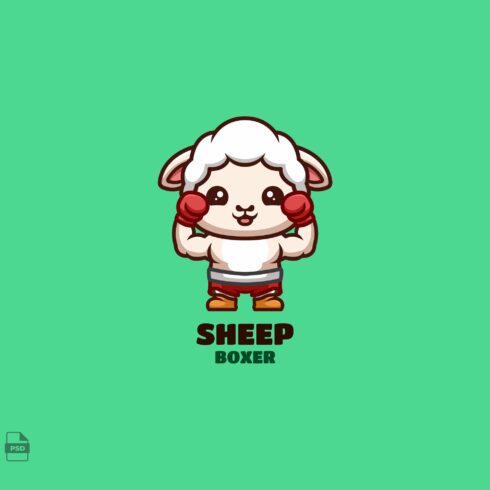 Boxer Sheep Cute Mascot Logo cover image.