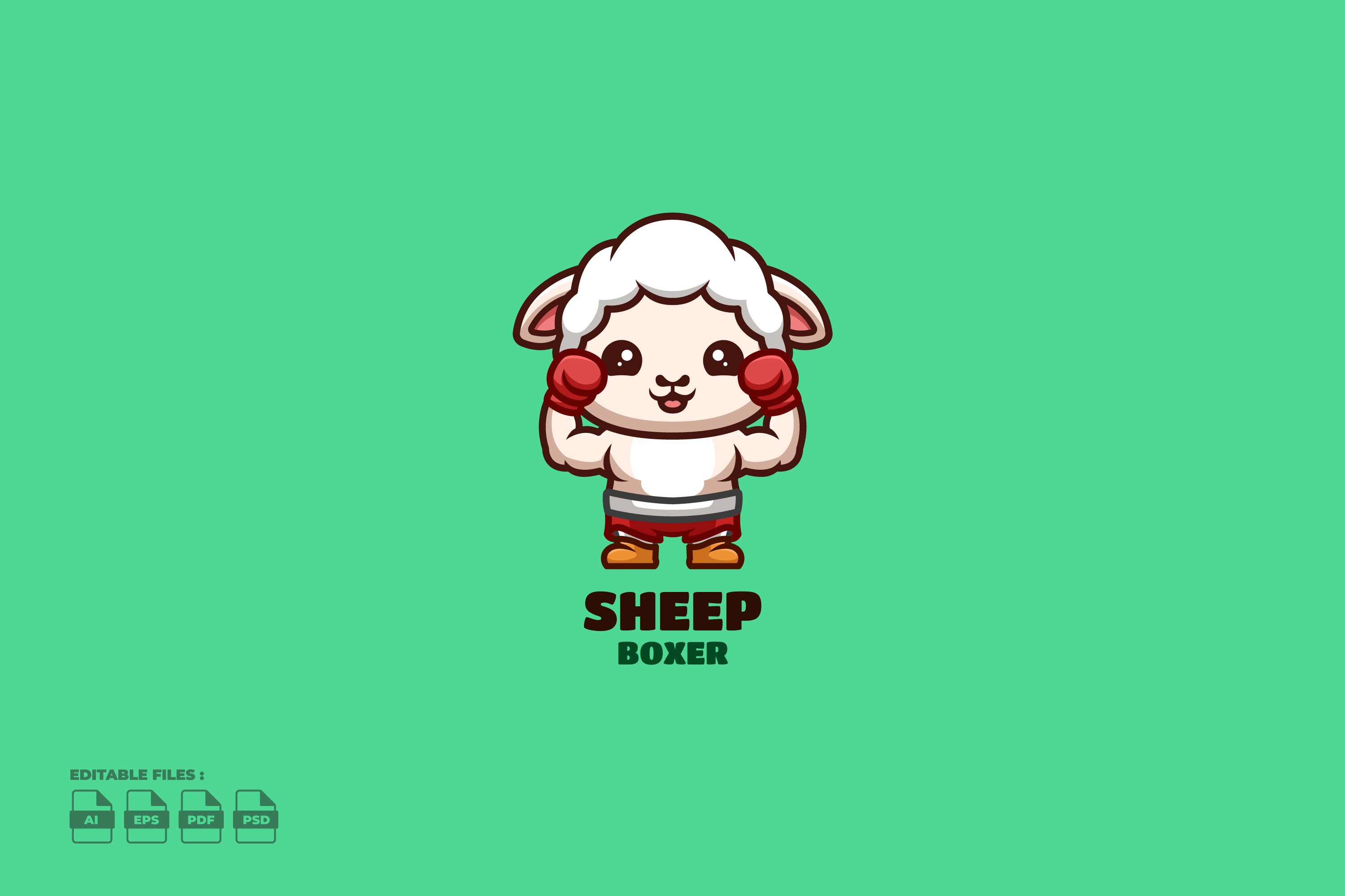 Boxer Sheep Cute Mascot Logo cover image.