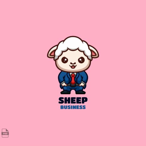 Business Sheep Cute Mascot Logo cover image.