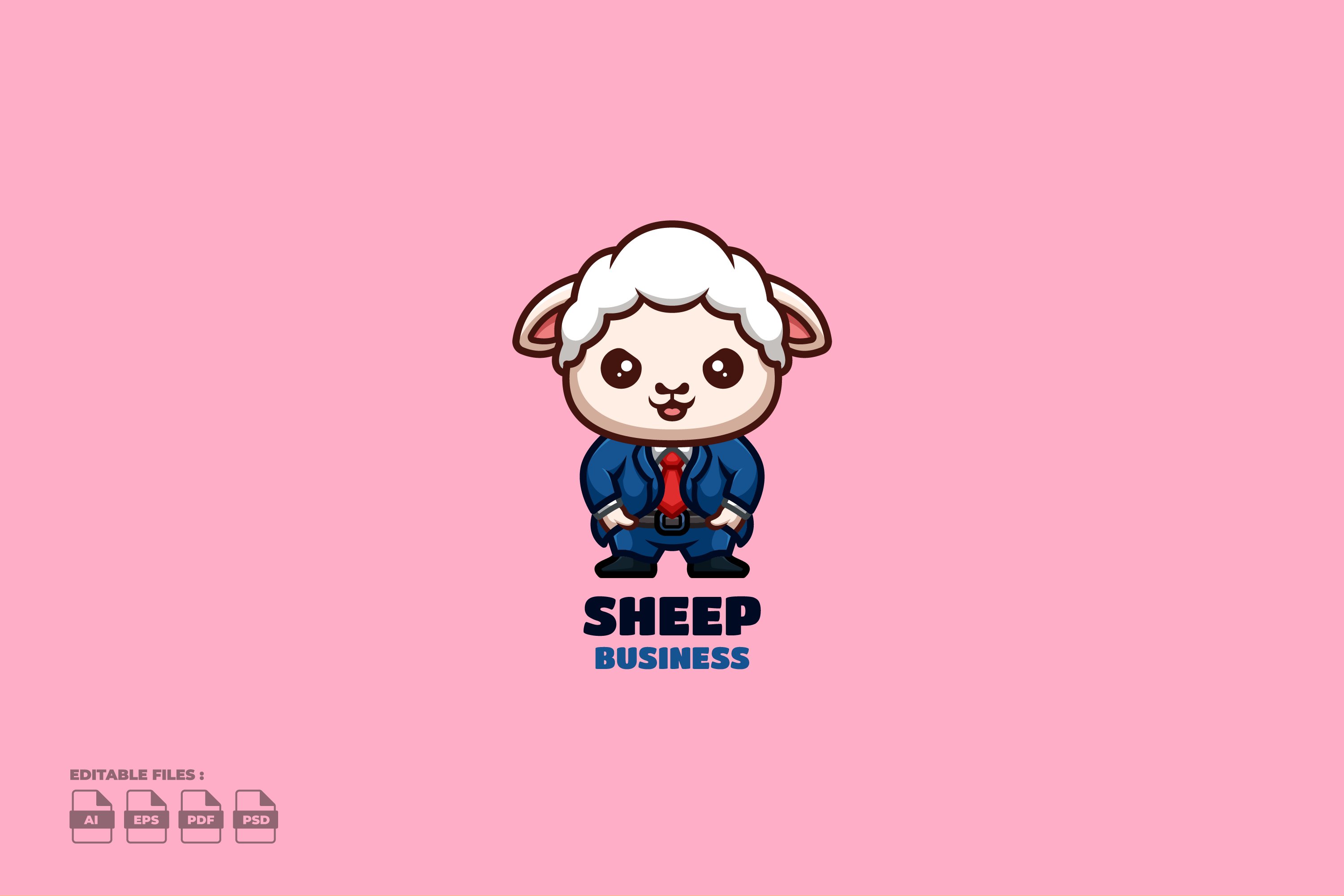 Business Sheep Cute Mascot Logo cover image.