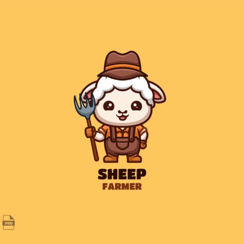 Farmer Sheep Cute Mascot Logo cover image.