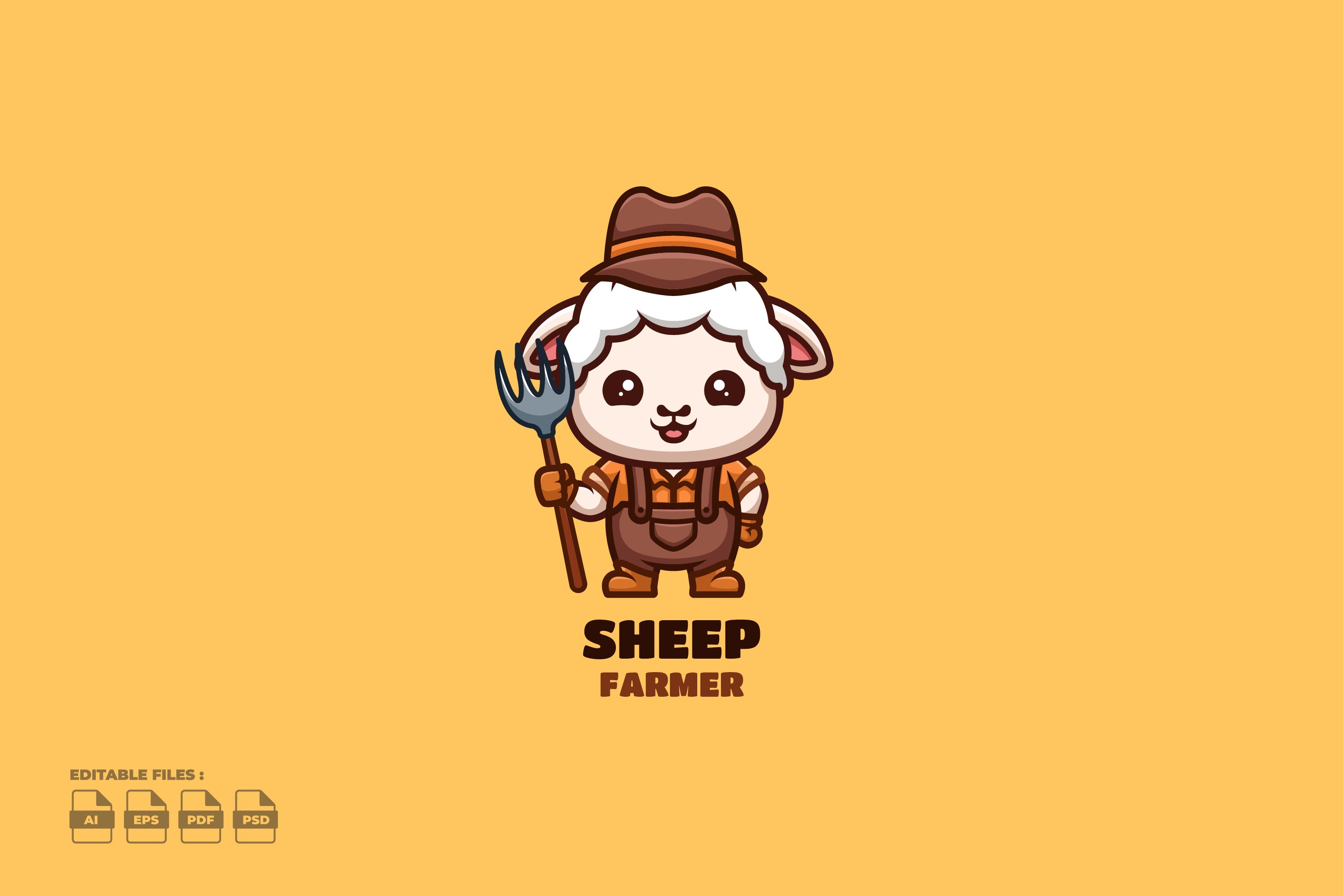 Farmer Sheep Cute Mascot Logo cover image.