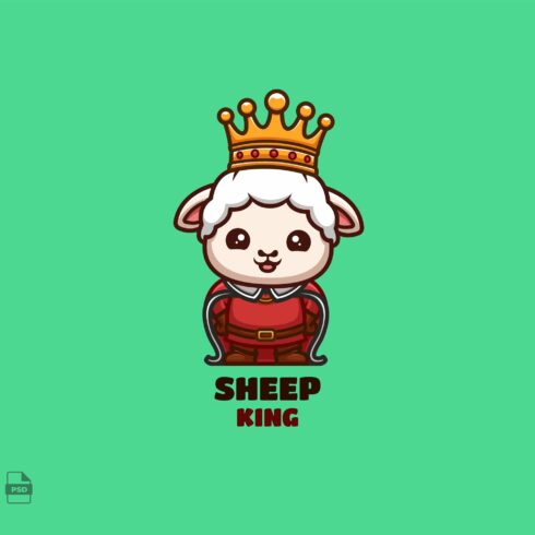 King Sheep Cute Mascot Logo cover image.