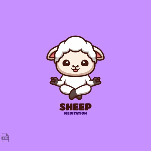 Meditation Sheep Cute Mascot Logo cover image.