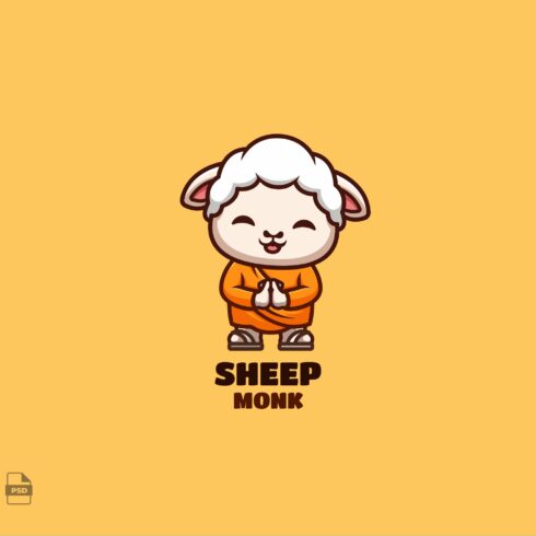 Monk Sheep Cute Mascot Logo cover image.
