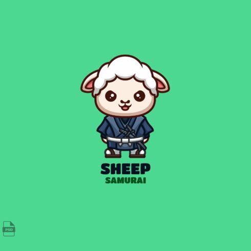 Samurai Sheep Cute Mascot Logo cover image.