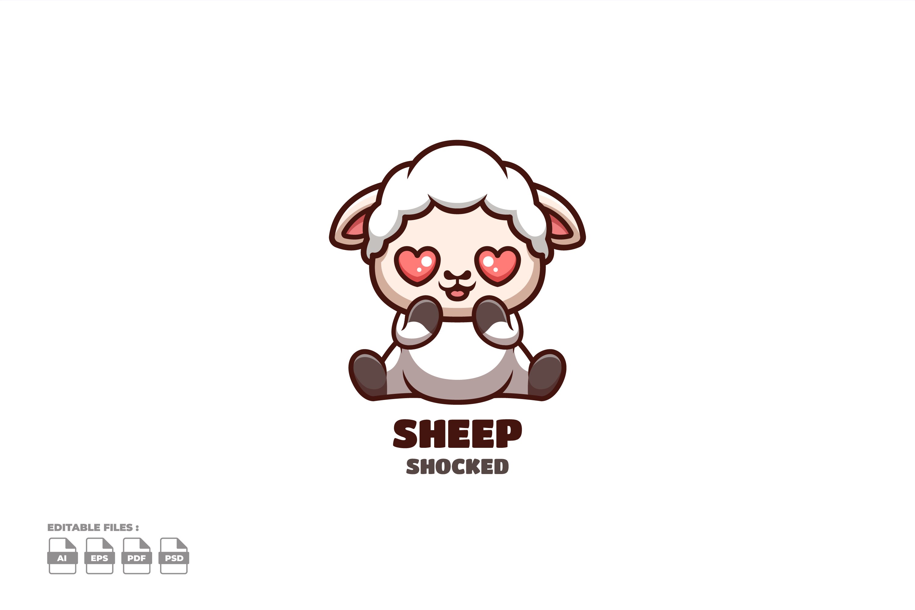 Shocked Sheep Cute Mascot Logo cover image.