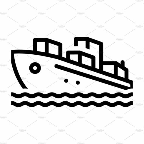 Ship sailing icon cover image.