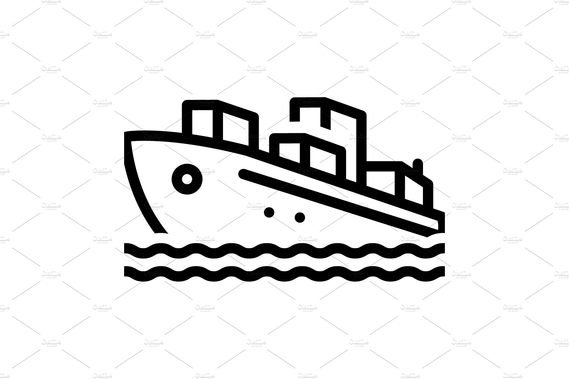 Ship sailing icon cover image.