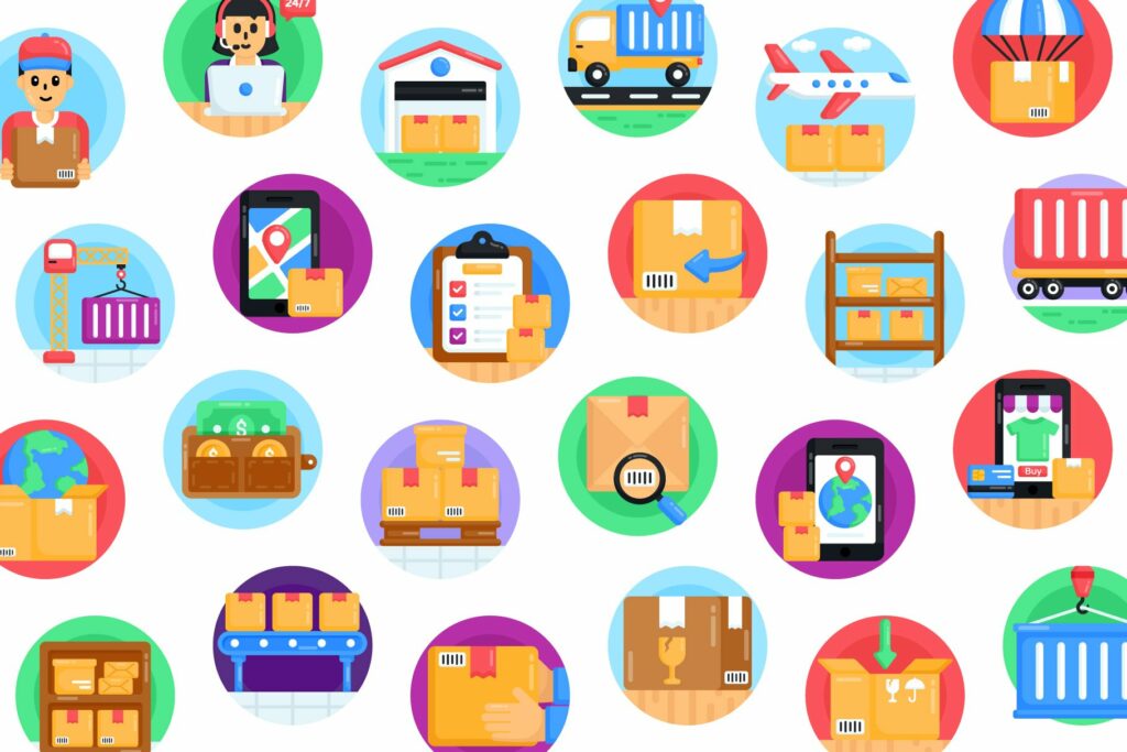 Logistics Icons - 100 flat Vector – MasterBundles