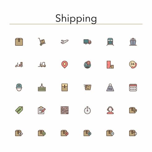 Shipping Colored Line Icons cover image.