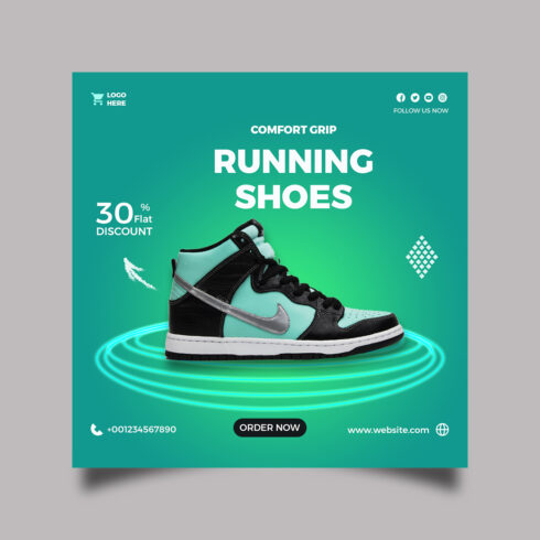Shoes Social Media And Instagram Post Template cover image.