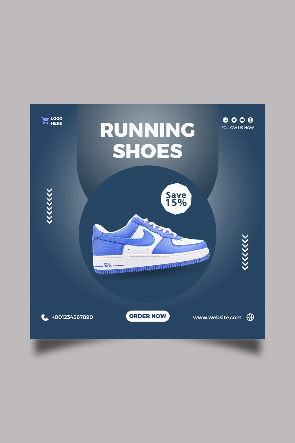 shoes social media and Instagram post template pinterest preview image.