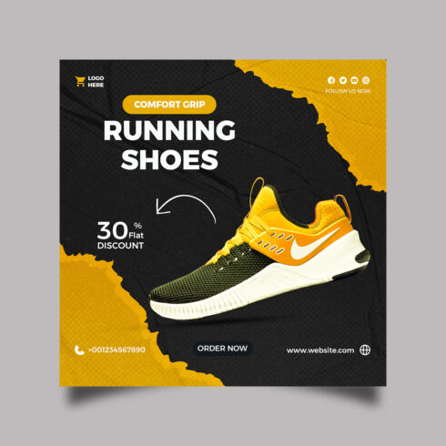 Shoes Social Media And Instagram Post Template cover image.