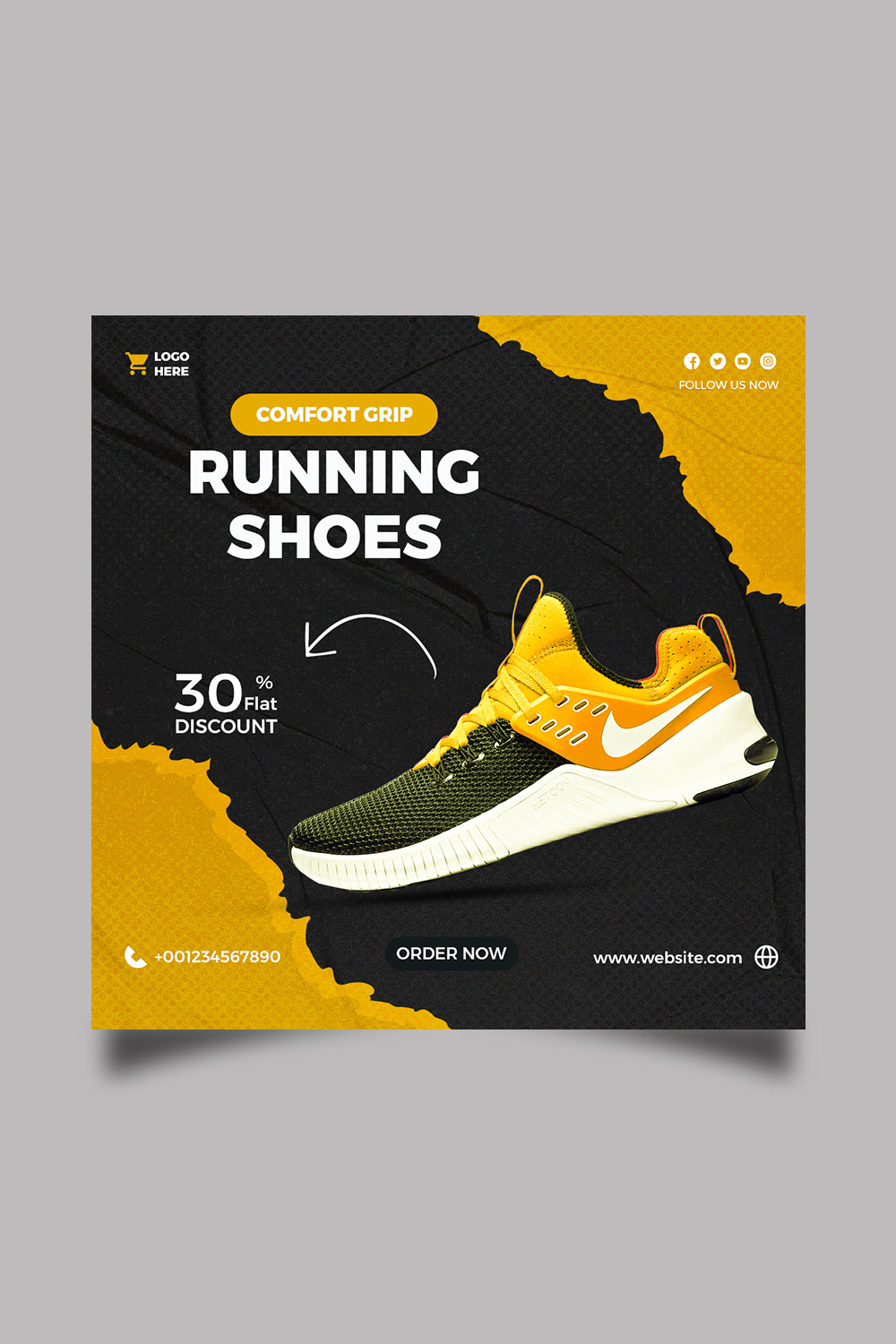 Shoes Social Media And Instagram Post Template pinterest preview image.
