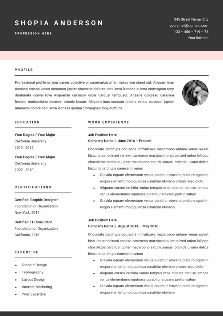 SALE Resume Template for MS Word – MasterBundles