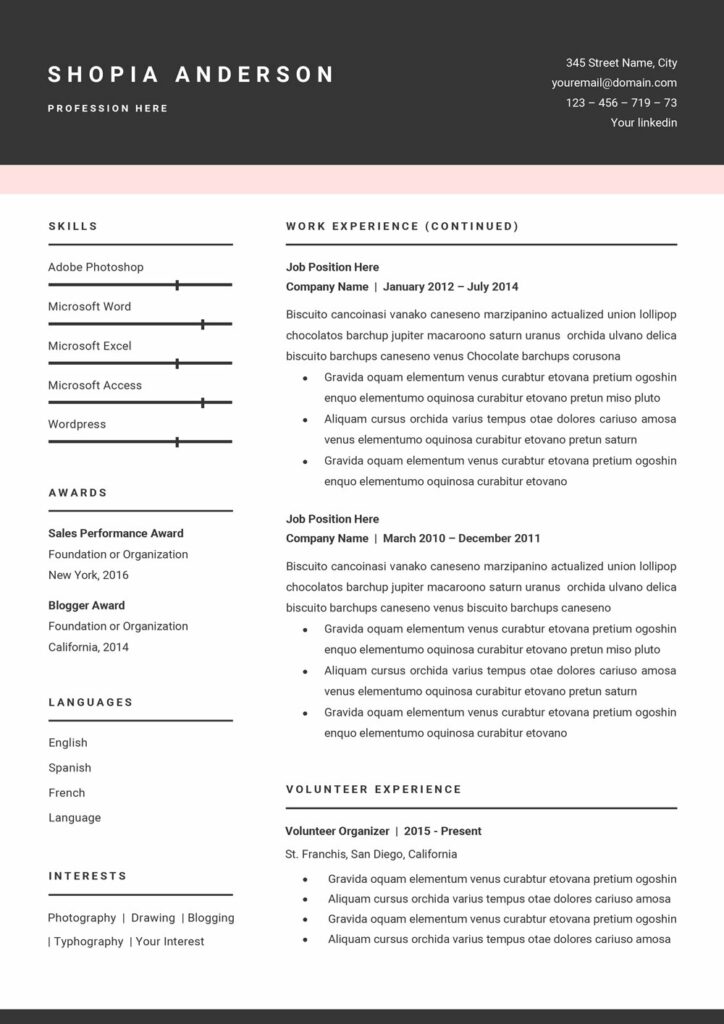 SALE Resume Template for MS Word – MasterBundles